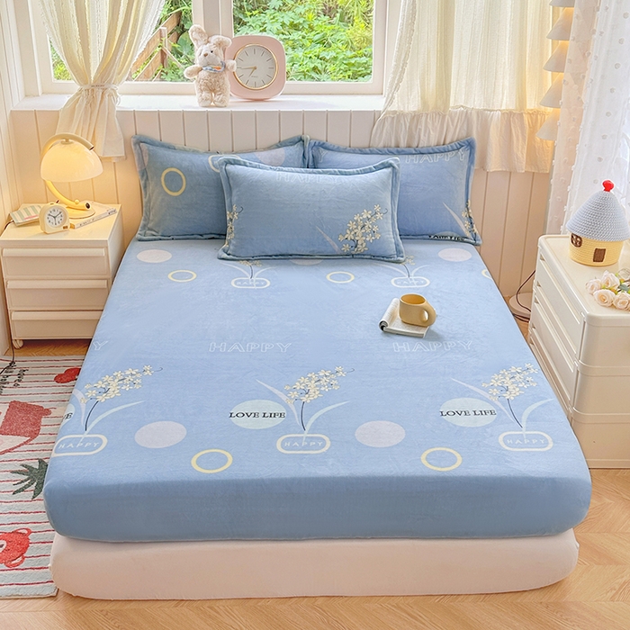 91家纺网 家纺一手货源 找家纺 （总）家贝爱 2025新款高克重加厚牛奶绒床笠单床笠床笠单品