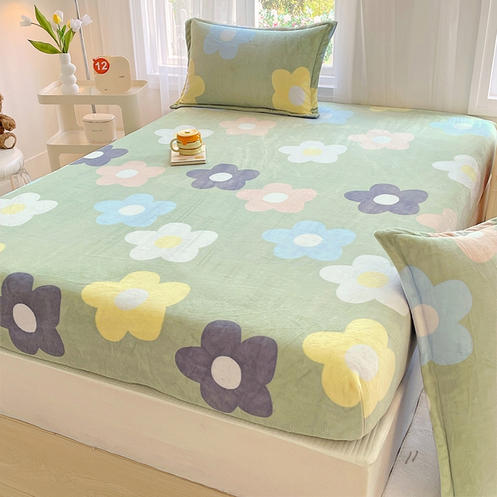 91家纺网 家纺一手货源 找家纺 家贝爱 2025新款高克重加厚牛奶绒床笠单床笠床笠单品 倾城