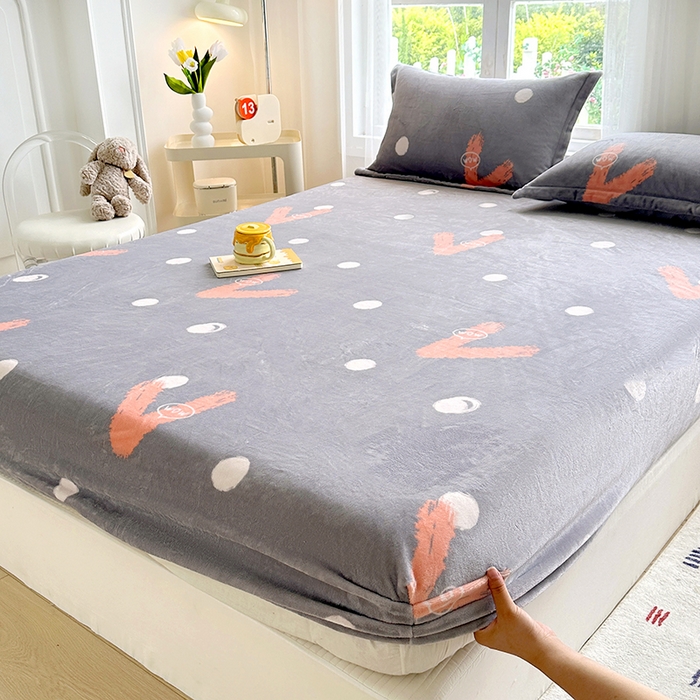 91家纺网 家纺一手货源 找家纺 （总）家贝爱 2025新款高克重加厚牛奶绒床笠单床笠床笠单品