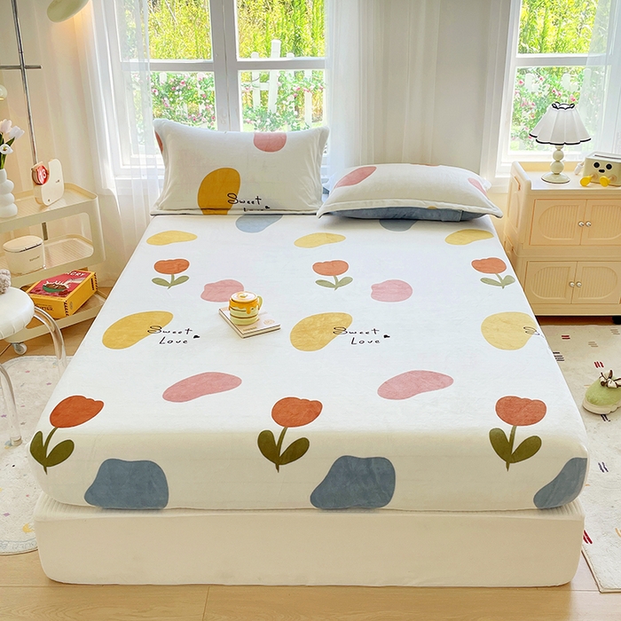 91家纺网 家纺一手货源 找家纺 （总）家贝爱 2025新款高克重加厚牛奶绒床笠单床笠床笠单品