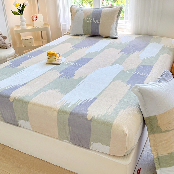 91家纺网 家纺一手货源 找家纺 家贝爱 2025新款高克重加厚牛奶绒床笠单床笠床笠单品 多姿多彩