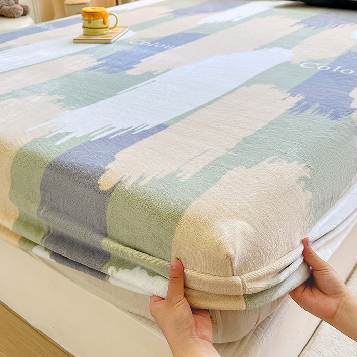 91家纺网 家纺一手货源 找家纺 家贝爱 2025新款高克重加厚牛奶绒床笠单床笠床笠单品 多姿多彩