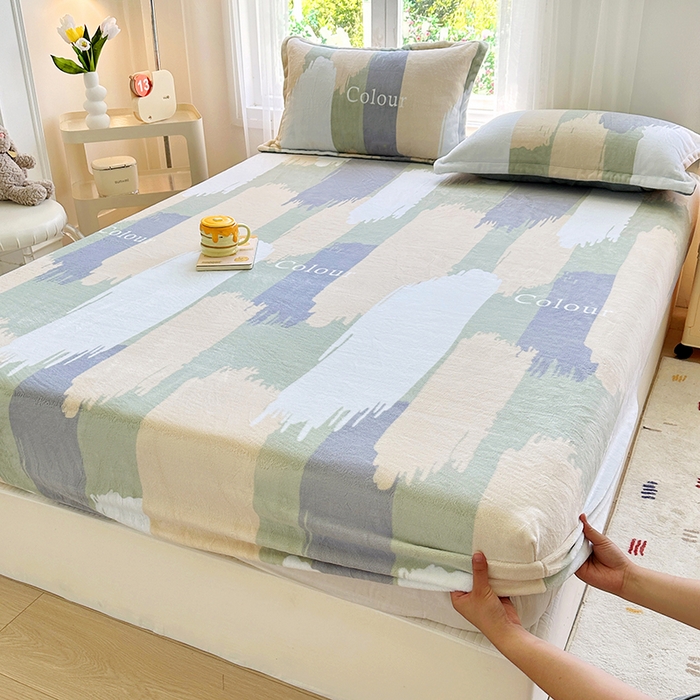 91家纺网 家纺一手货源 找家纺 家贝爱 2025新款高克重加厚牛奶绒床笠单床笠床笠单品 多姿多彩