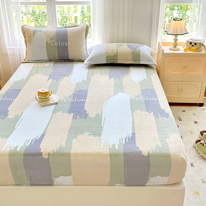 91家纺网 家纺一手货源 找家纺 家贝爱 2025新款高克重加厚牛奶绒床笠单床笠床笠单品 多姿多彩