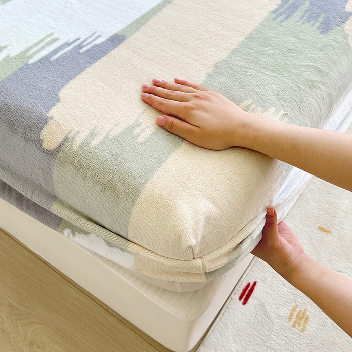 91家纺网 家纺一手货源 找家纺 家贝爱 2025新款高克重加厚牛奶绒床笠单床笠床笠单品 多姿多彩