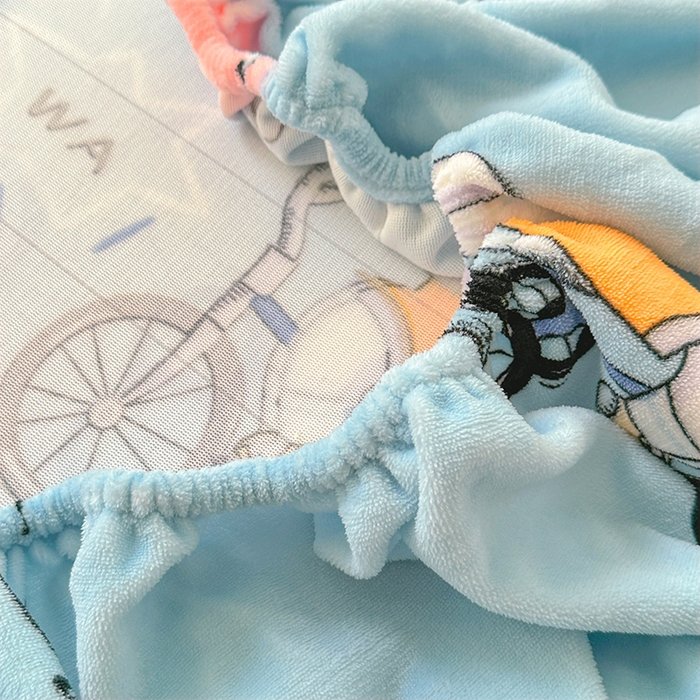 91家纺网 家纺一手货源 找家纺 家贝爱 2025新款高克重加厚牛奶绒床笠单床笠床笠单品 哈喽小兔蓝