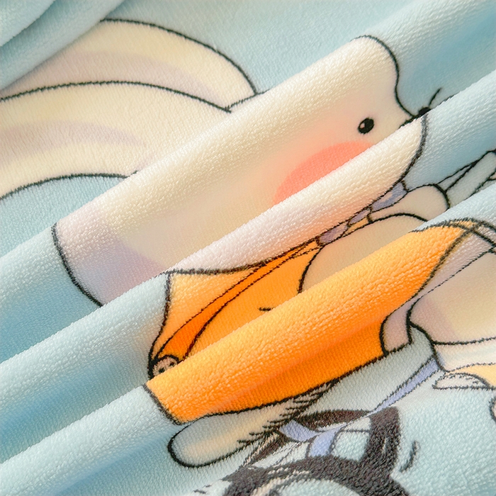 91家纺网 家纺一手货源 找家纺 家贝爱 2025新款高克重加厚牛奶绒床笠单床笠床笠单品 哈喽小兔蓝