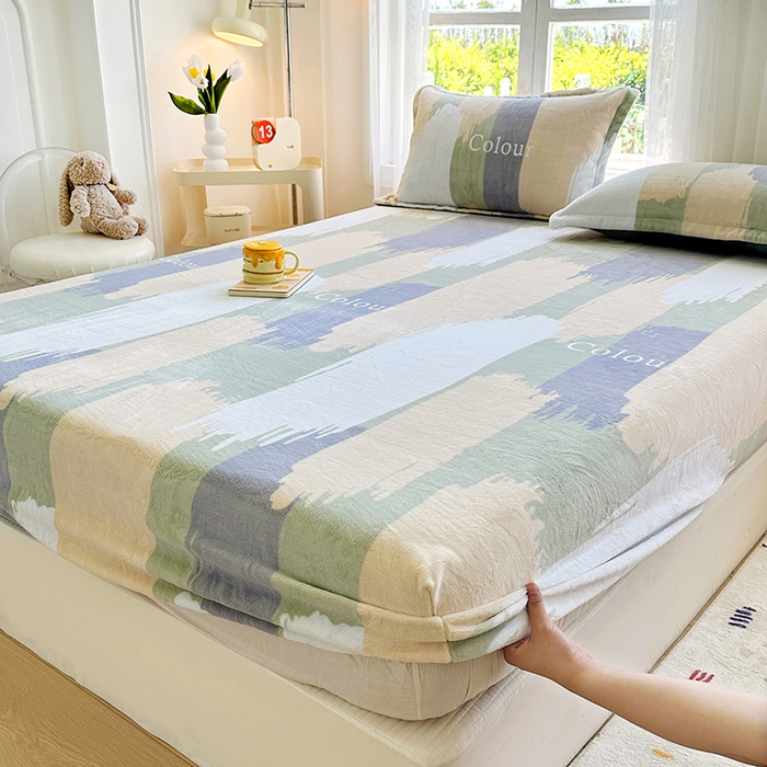 91家纺网 家纺一手货源 找家纺 家贝爱 2025新款高克重加厚牛奶绒床笠单床笠床笠单品 多姿多彩