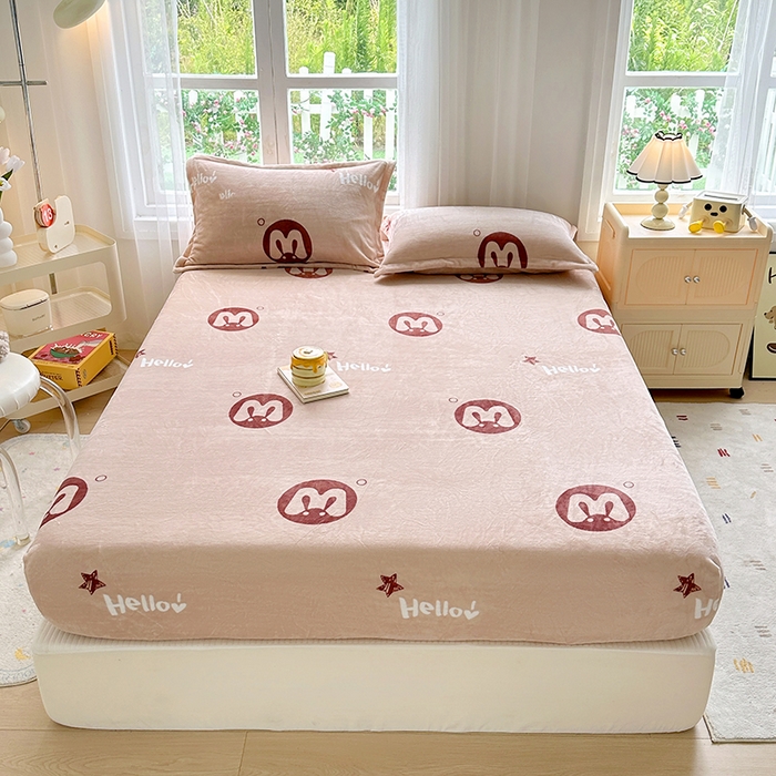 91家纺网 家纺一手货源 找家纺 （总）家贝爱 2025新款高克重加厚牛奶绒床笠单床笠床笠单品