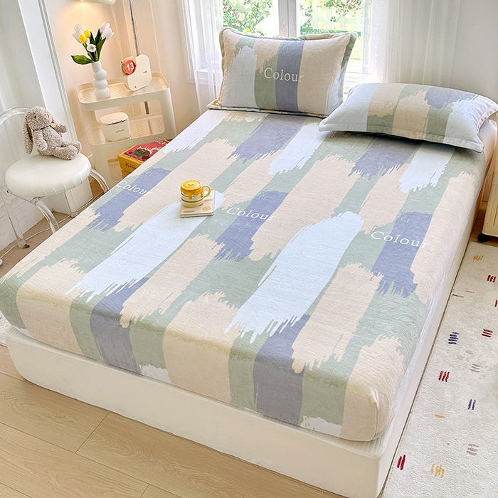 91家纺网 家纺一手货源 找家纺 家贝爱 2025新款高克重加厚牛奶绒床笠单床笠床笠单品 多姿多彩