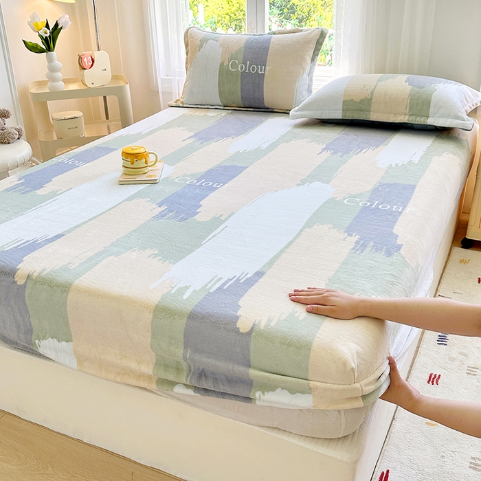 91家纺网 家纺一手货源 找家纺 家贝爱 2025新款高克重加厚牛奶绒床笠单床笠床笠单品 多姿多彩