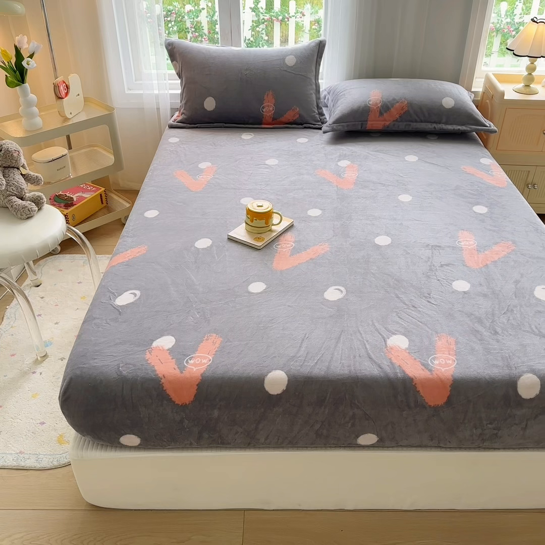 91家纺网 家纺一手货源 找家纺 （总）家贝爱 2025新款高克重加厚牛奶绒床笠单床笠床笠单品