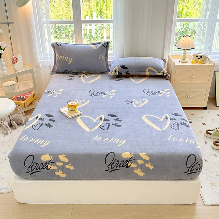 91家纺网 家纺一手货源 找家纺 （总）家贝爱 2025新款高克重加厚牛奶绒床笠单床笠床笠单品