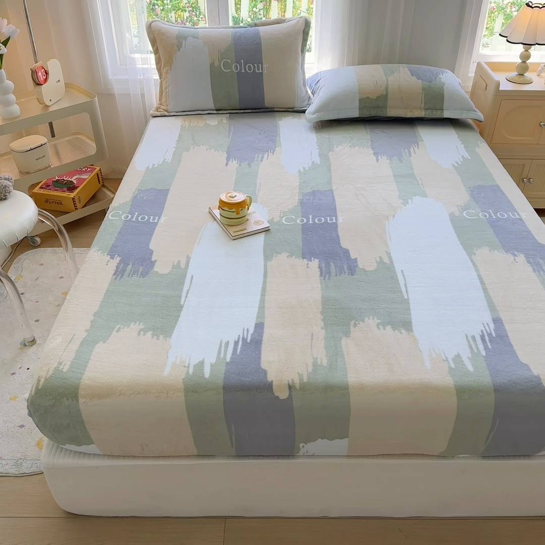 91家纺网 家纺一手货源 找家纺 家贝爱 2025新款高克重加厚牛奶绒床笠单床笠床笠单品 多姿多彩