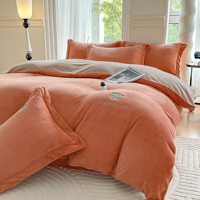 91家纺网 家纺一手货源 找家纺 （总）宇彬家纺 2025新款母婴级牛奶绒婴儿绒刺绣四件套