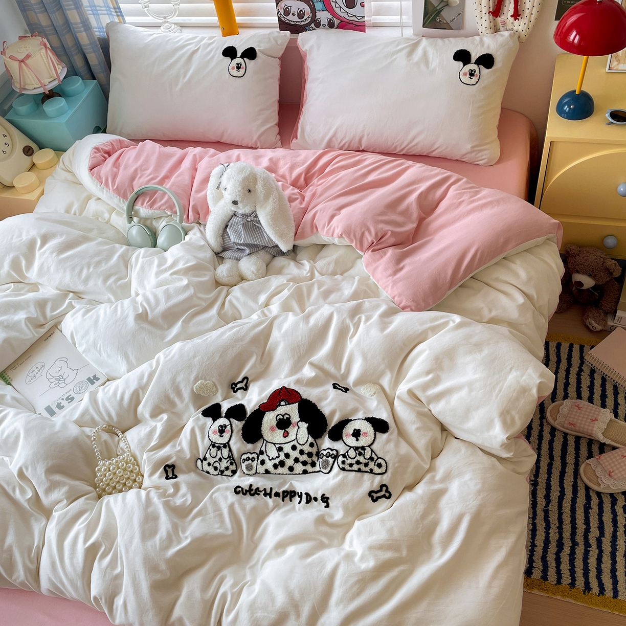 91家纺网 家纺一手货源 找家纺 （总）凯洛奇 2025新款软糯1水洗棉毛巾绣卡通四件套（提供买家秀）