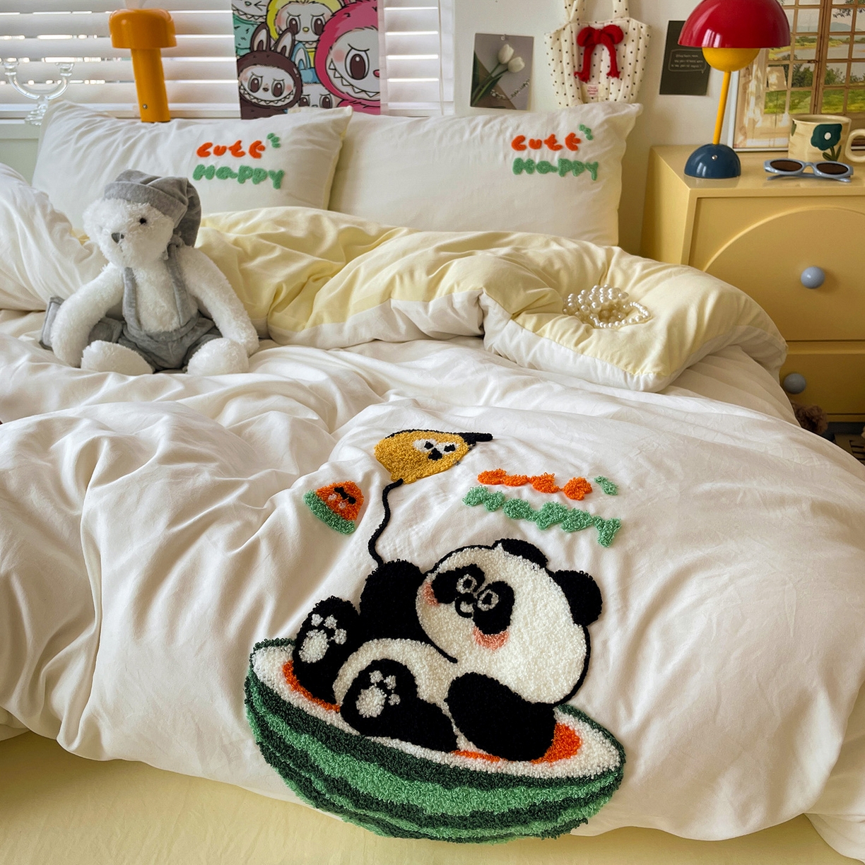 91家纺网 家纺一手货源 找家纺 （总）凯洛奇 2025新款软糯1水洗棉毛巾绣卡通四件套（提供买家秀）