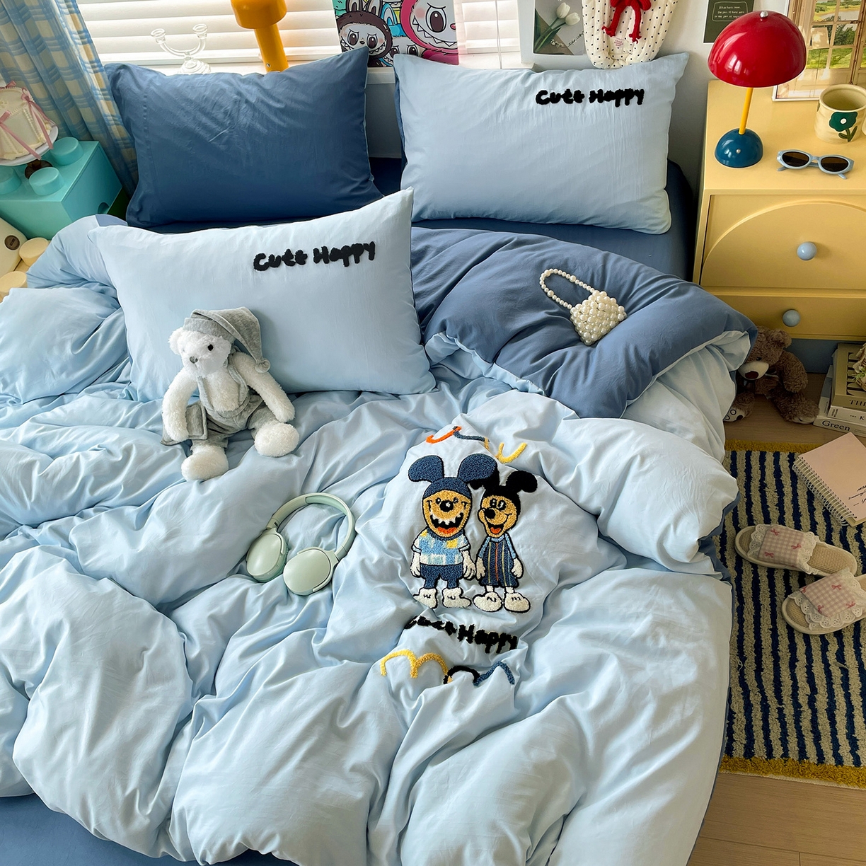 91家纺网 家纺一手货源 找家纺 凯洛奇 2025新款软糯1水洗棉毛巾绣卡通四件套（提供买家秀） 杰利