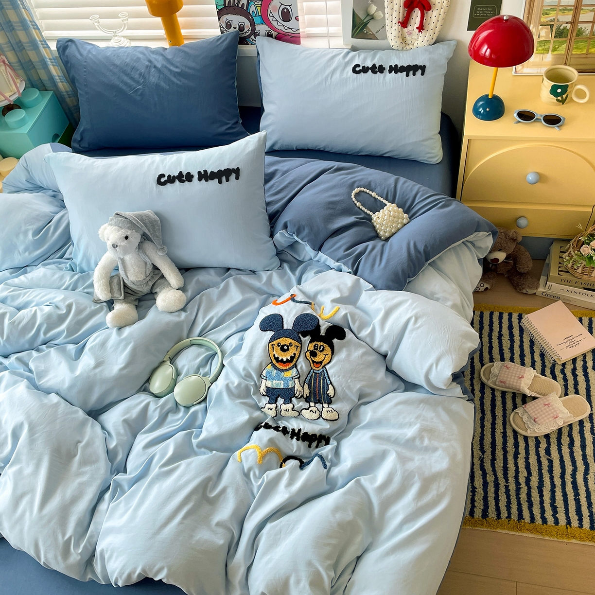 91家纺网 家纺一手货源 找家纺 凯洛奇 2025新款软糯1水洗棉毛巾绣卡通四件套（提供买家秀） 杰利