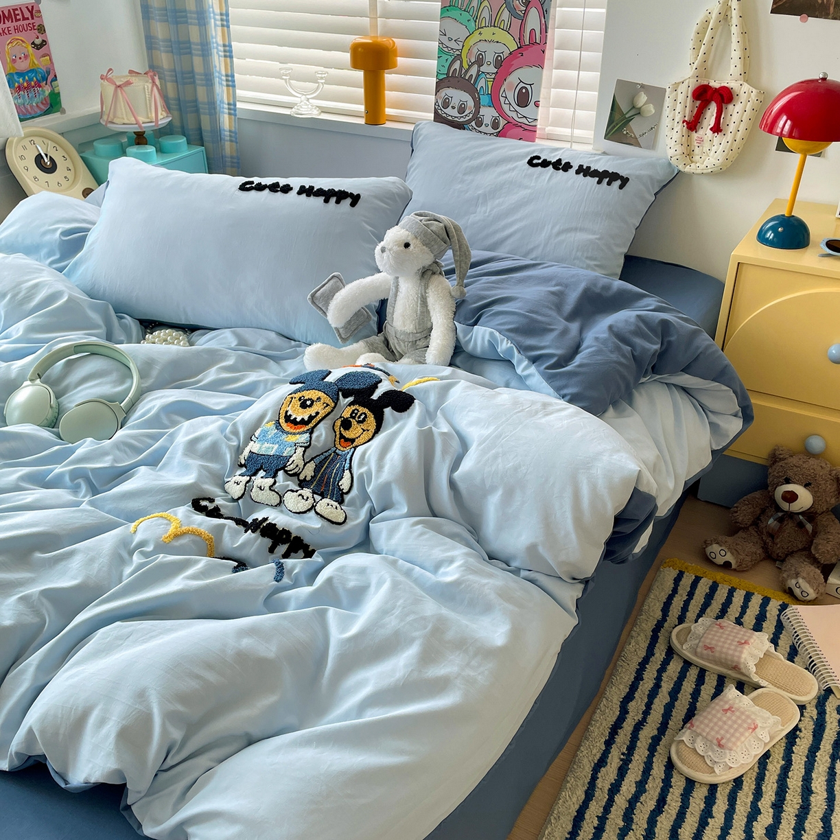 91家纺网 家纺一手货源 找家纺 凯洛奇 2025新款软糯1水洗棉毛巾绣卡通四件套（提供买家秀） 杰利