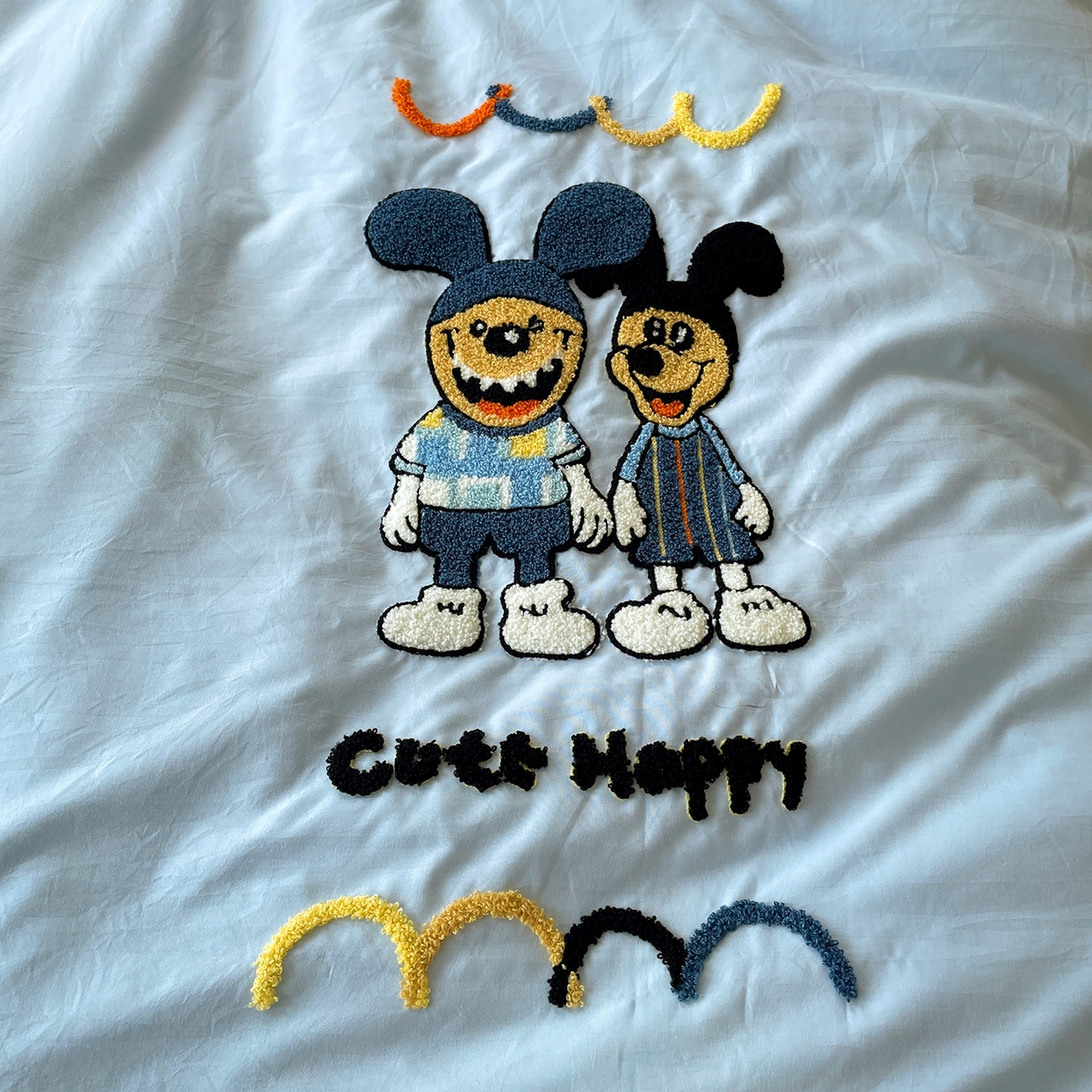 91家纺网 家纺一手货源 找家纺 凯洛奇 2025新款软糯1水洗棉毛巾绣卡通四件套（提供买家秀） 杰利