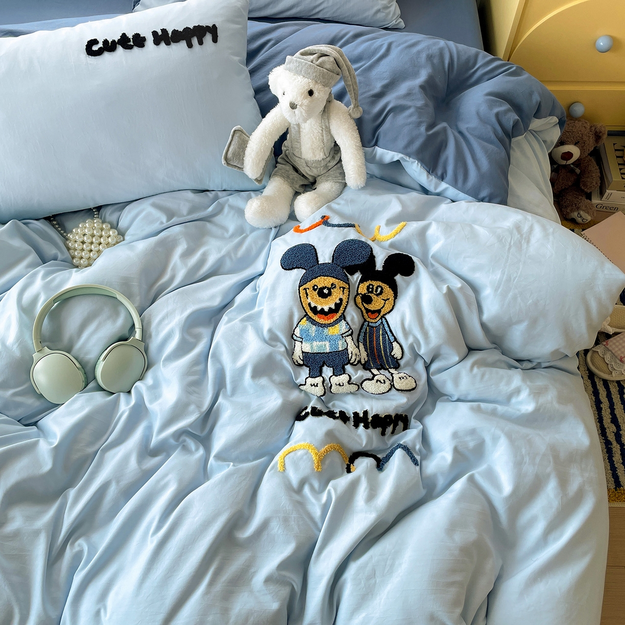 91家纺网 家纺一手货源 找家纺 凯洛奇 2025新款软糯1水洗棉毛巾绣卡通四件套（提供买家秀） 杰利