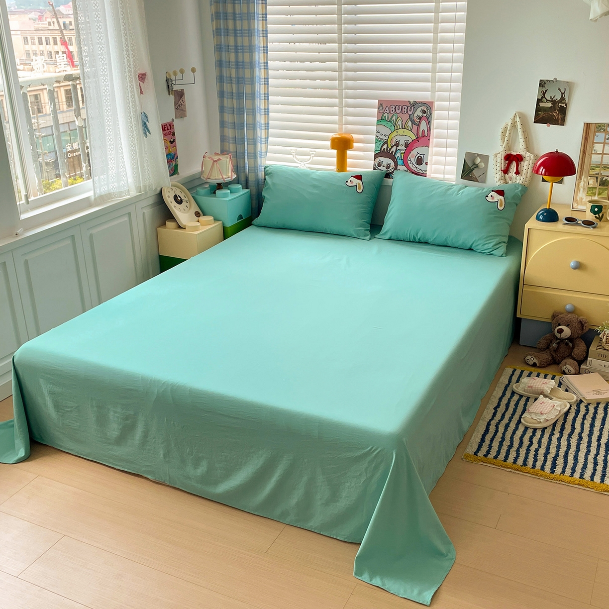 91家纺网 家纺一手货源 找家纺 凯洛奇 2025新款软糯1水洗棉毛巾绣卡通四件套（提供买家秀） 星星与狗