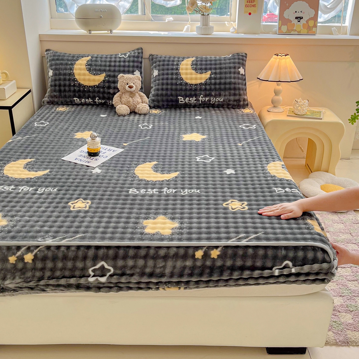 91家纺网 家纺一手货源 找家纺 慕梵家居 2025新款泡泡绒枕套泡泡兔绒床罩枕套外贸可以定做尺寸单品枕套枕套单件 星月传奇