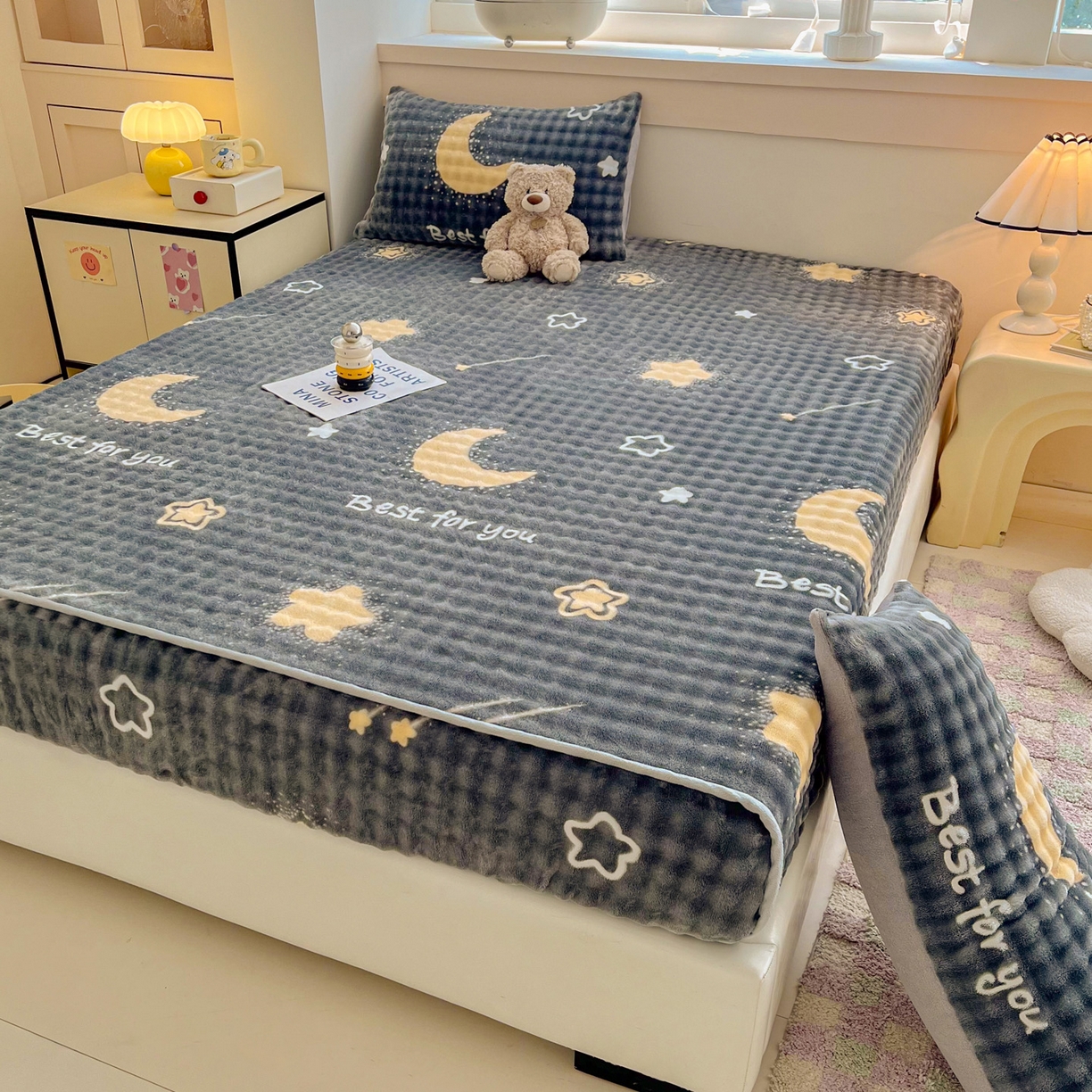 91家纺网 家纺一手货源 找家纺 慕梵家居 2025新款泡泡绒枕套泡泡兔绒床罩枕套外贸可以定做尺寸单品枕套枕套单件 星月传奇