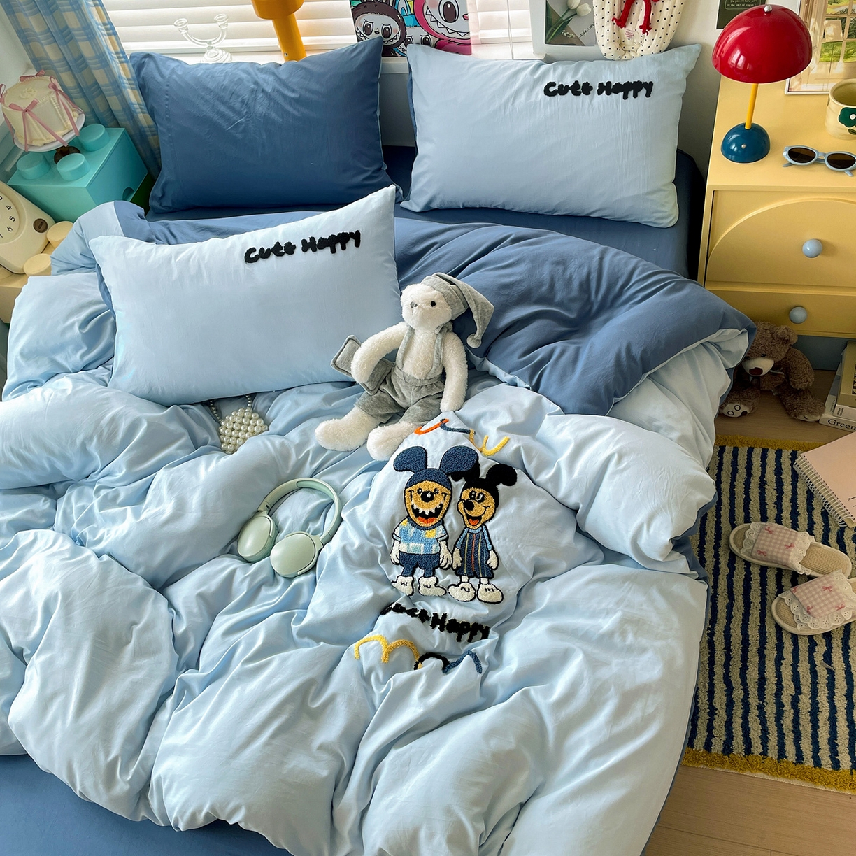 91家纺网 家纺一手货源 找家纺 凯洛奇 2025新款软糯1水洗棉毛巾绣卡通四件套（提供买家秀） 杰利