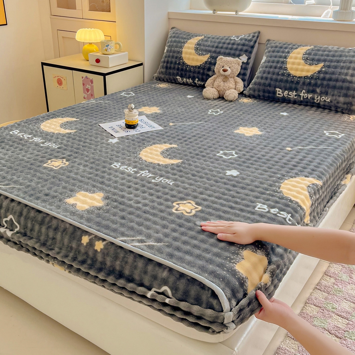 91家纺网 家纺一手货源 找家纺 慕梵家居 2025新款泡泡绒枕套泡泡兔绒床罩枕套外贸可以定做尺寸单品枕套枕套单件 星月传奇