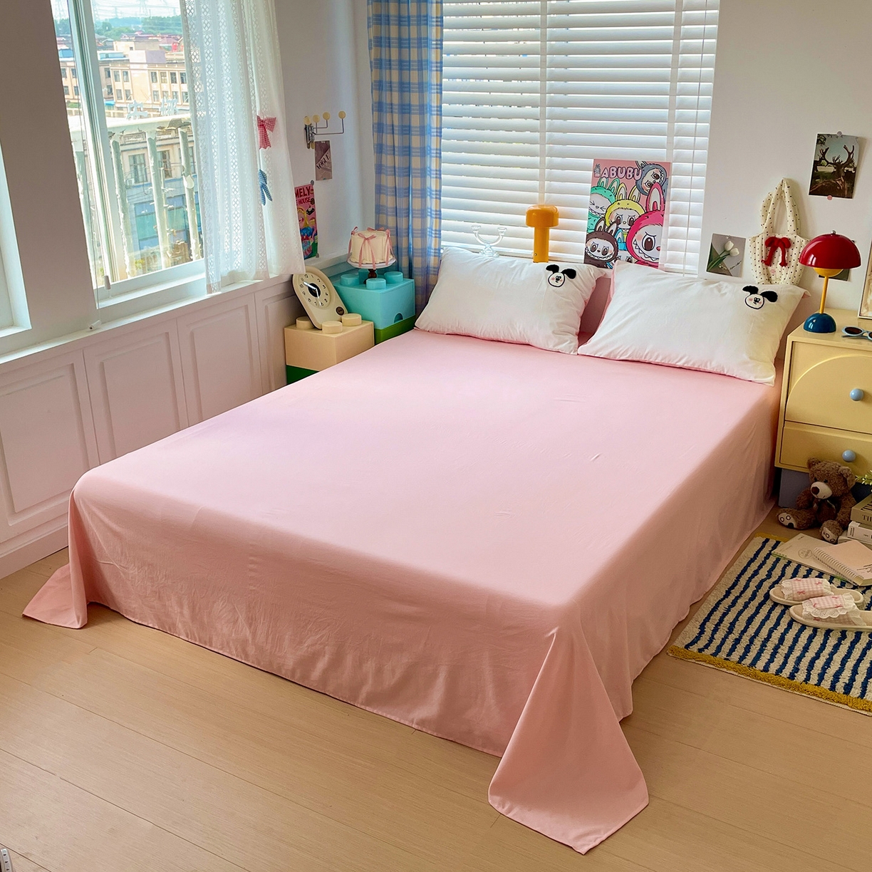 91家纺网 家纺一手货源 找家纺 凯洛奇 2025新款软糯1水洗棉毛巾绣卡通四件套（提供买家秀） 斑点狗