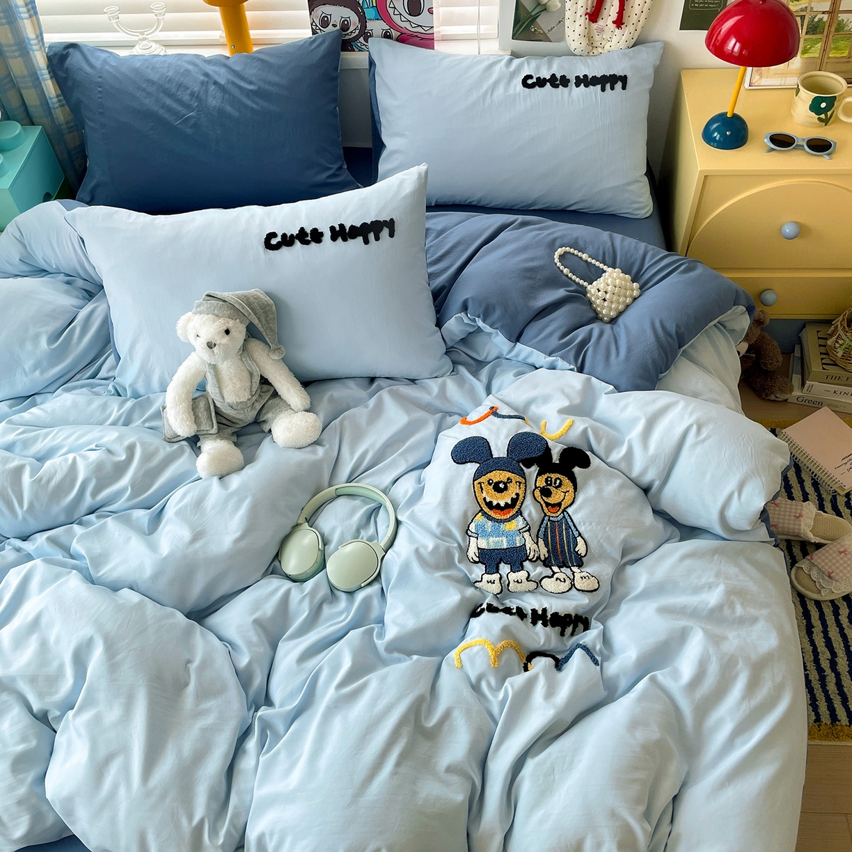 91家纺网 家纺一手货源 找家纺 凯洛奇 2025新款软糯1水洗棉毛巾绣卡通四件套（提供买家秀） 杰利