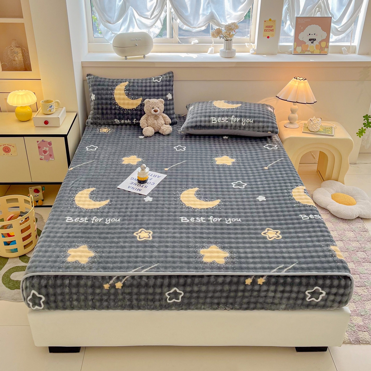 91家纺网 家纺一手货源 找家纺 慕梵家居 2025新款泡泡绒枕套泡泡兔绒床罩枕套外贸可以定做尺寸单品枕套枕套单件 星月传奇