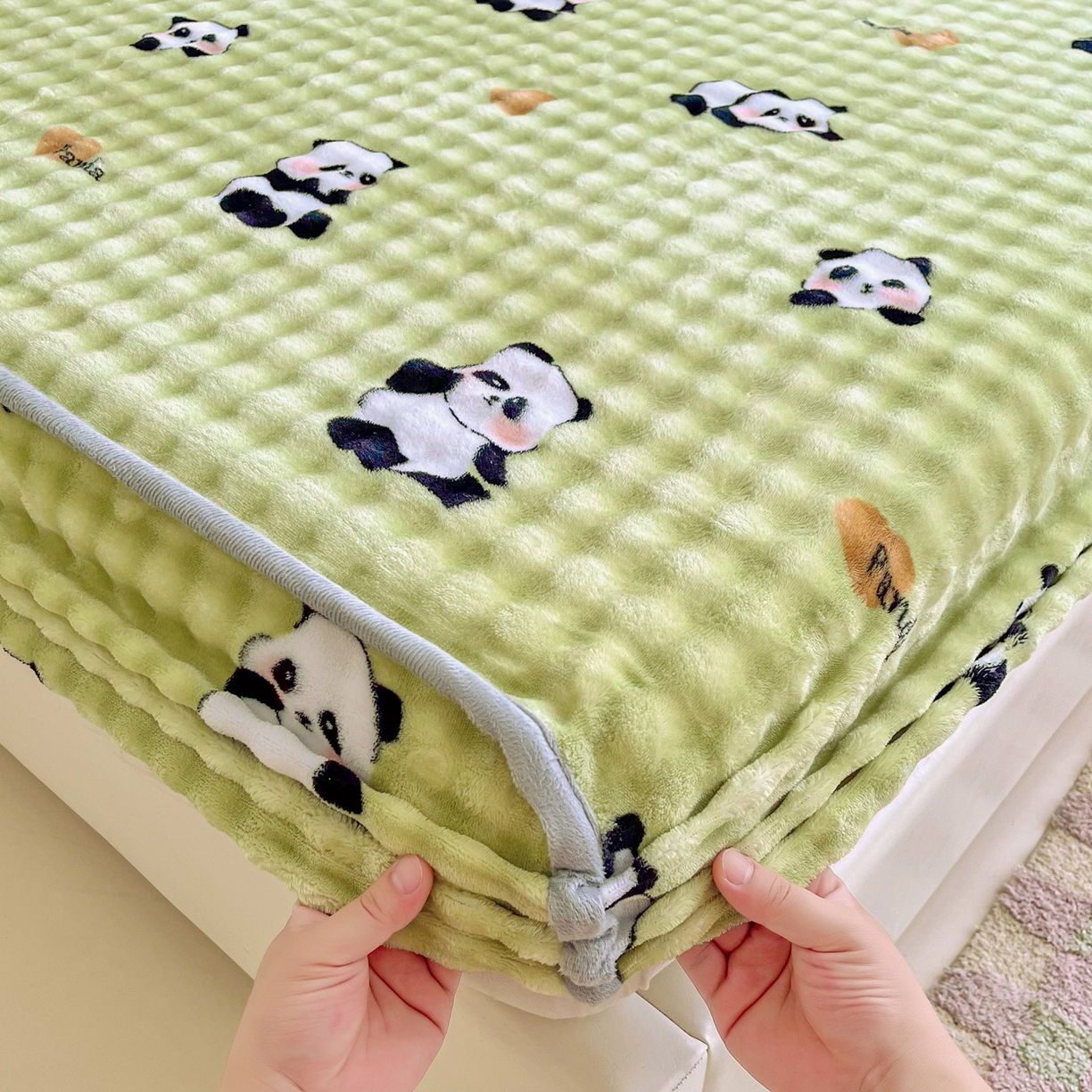 91家纺网 家纺一手货源 找家纺 慕梵家居 2025新款泡泡绒枕套泡泡兔绒床罩枕套外贸可以定做尺寸单品枕套枕套单件 小胖哒