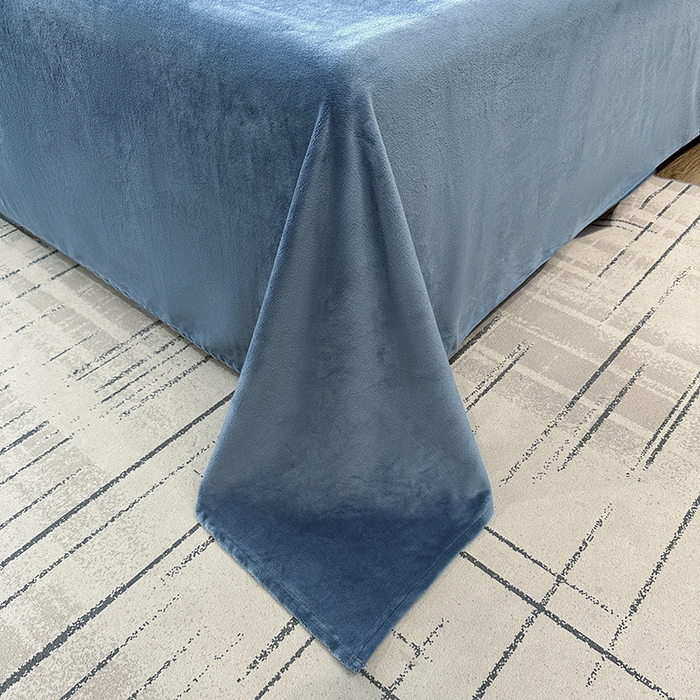 91家纺网 家纺一手货源 找家纺 宇彬家纺 2025新款母婴级牛奶绒婴儿绒刺绣四件套 H-宾利蓝