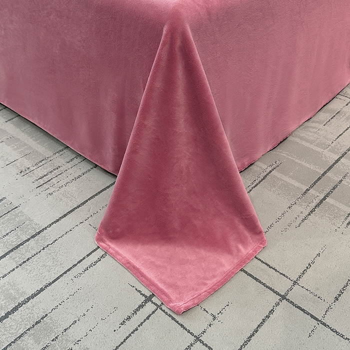 91家纺网 家纺一手货源 找家纺 宇彬家纺 2025新款母婴级牛奶绒婴儿绒刺绣四件套 H-奶油粉