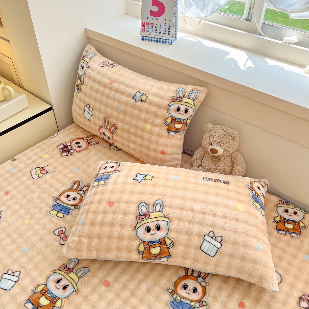 91家纺网 家纺一手货源 找家纺 （总）慕梵家居 2025新款泡泡绒枕套泡泡兔绒床罩枕套外贸可以定做尺寸单品枕套枕套单件