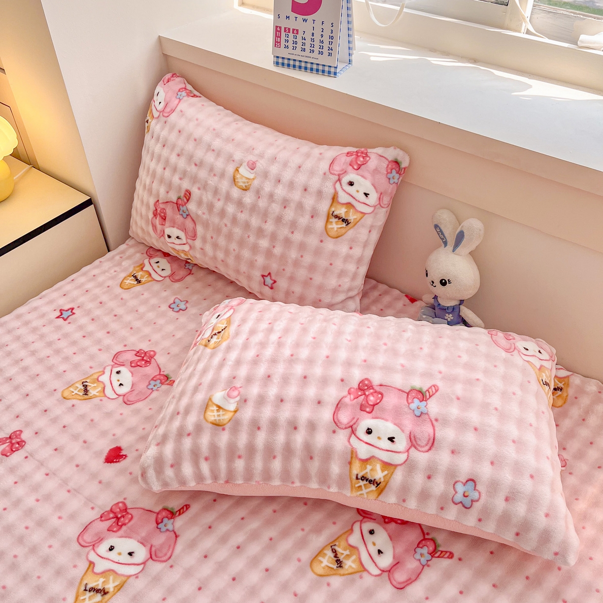 91家纺网 家纺一手货源 找家纺 （总）慕梵家居 2025新款泡泡绒枕套泡泡兔绒床罩枕套外贸可以定做尺寸单品枕套枕套单件