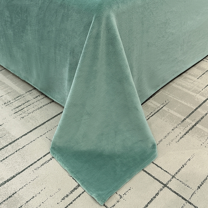 91家纺网 家纺一手货源 找家纺 宇彬家纺 2025新款母婴级牛奶绒婴儿绒刺绣四件套 H-炫彩绿