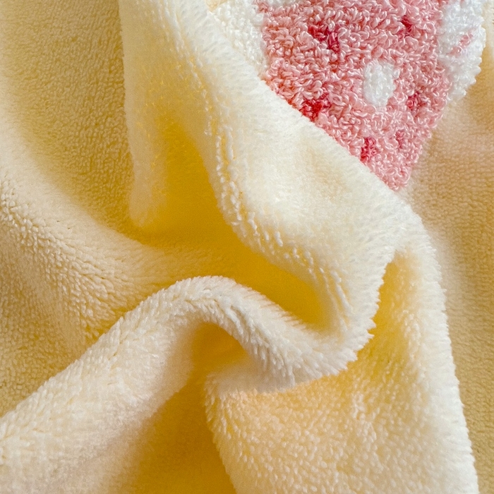 91家纺网 家纺一手货源 找家纺 眷恋家纺 2025新款韩版毛巾绣小蕾丝荷叶边牛奶绒四件套迷你兔+樱桃兔系列 迷你兔-浅黄