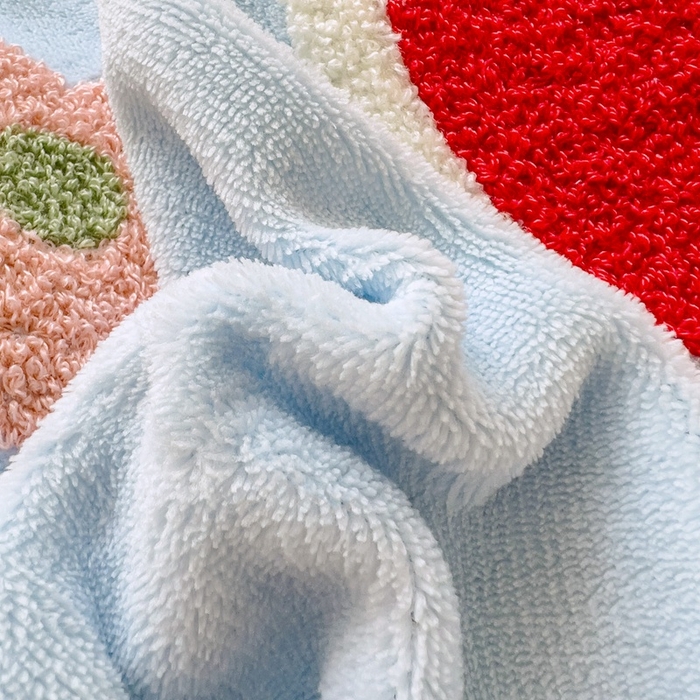 91家纺网 家纺一手货源 找家纺 眷恋家纺 2025新款韩版毛巾绣小蕾丝荷叶边牛奶绒四件套迷你兔+樱桃兔系列 樱桃兔-浅蓝