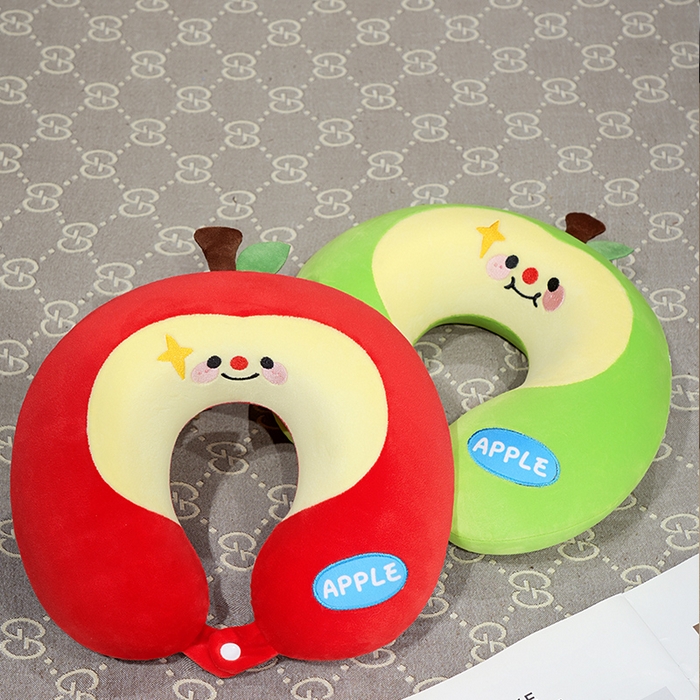 91家纺网 家纺一手货源 找家纺 仟亿莱 2025新款微笑苹果记忆棉U枕头枕芯 记忆绿苹果 U枕32X30cm