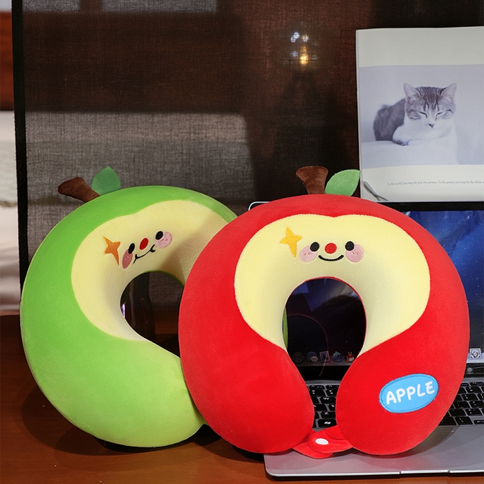 91家纺网 家纺一手货源 找家纺 仟亿莱 2025新款微笑苹果记忆棉U枕头枕芯  收纳盒15X12cm