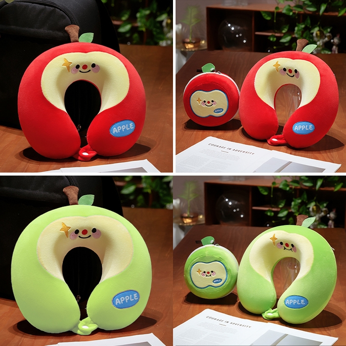 91家纺网 家纺一手货源 找家纺 仟亿莱 2025新款微笑苹果记忆棉U枕头枕芯  收纳盒15X12cm