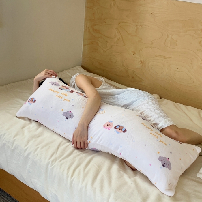 91家纺网 家纺一手货源 找家纺 桃喜 2025新款ins牛奶绒印花长抱枕 快乐腊肠狗狗