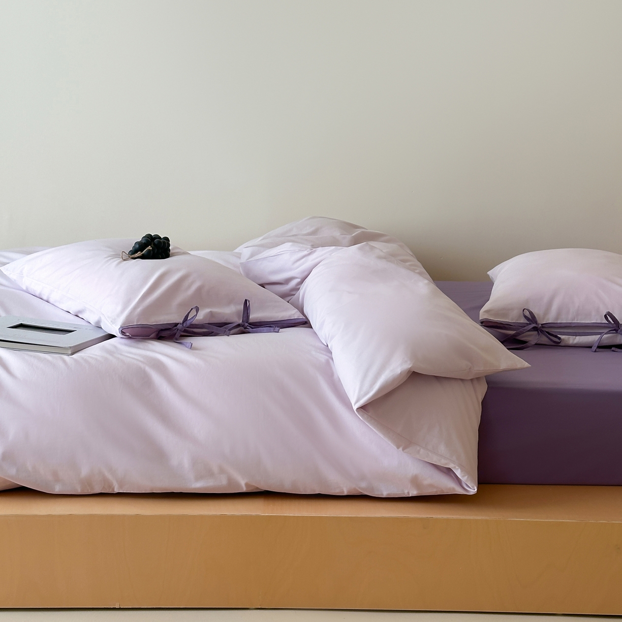 91家纺网 家纺一手货源 找家纺 例外 2025新款40s水洗棉 绑带款系列 多肉葡萄绑带