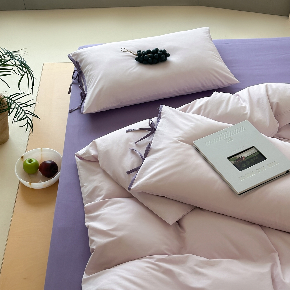 91家纺网 家纺一手货源 找家纺 例外 2025新款40s水洗棉 绑带款系列 多肉葡萄绑带