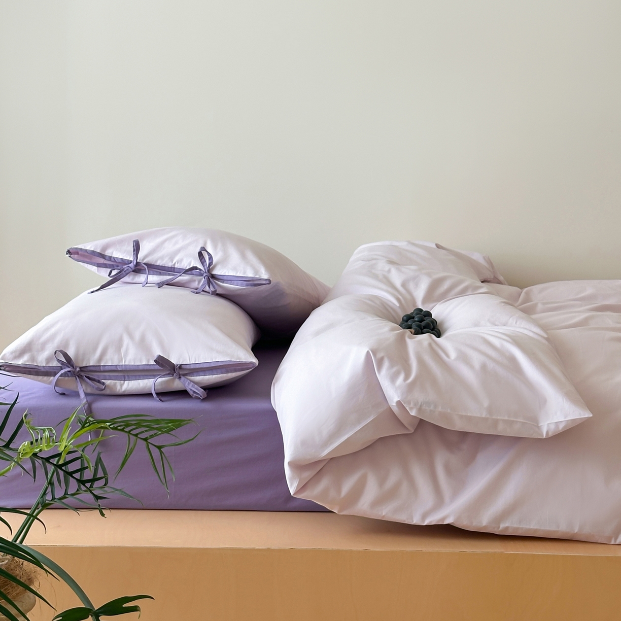 91家纺网 家纺一手货源 找家纺 例外 2025新款40s水洗棉 绑带款系列 多肉葡萄绑带