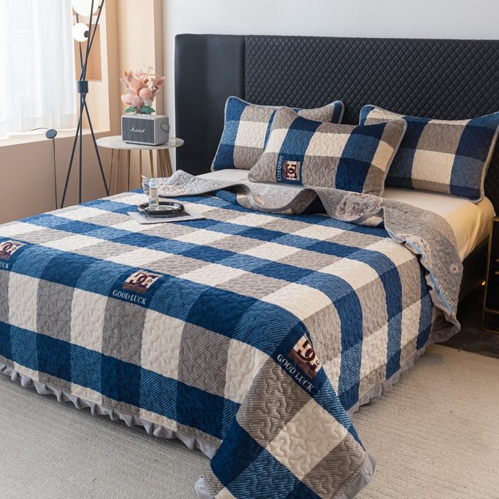 91家纺网 家纺一手货源 找家纺 （总）梦莱家纺 2025新款牛奶绒花边单床盖三件套